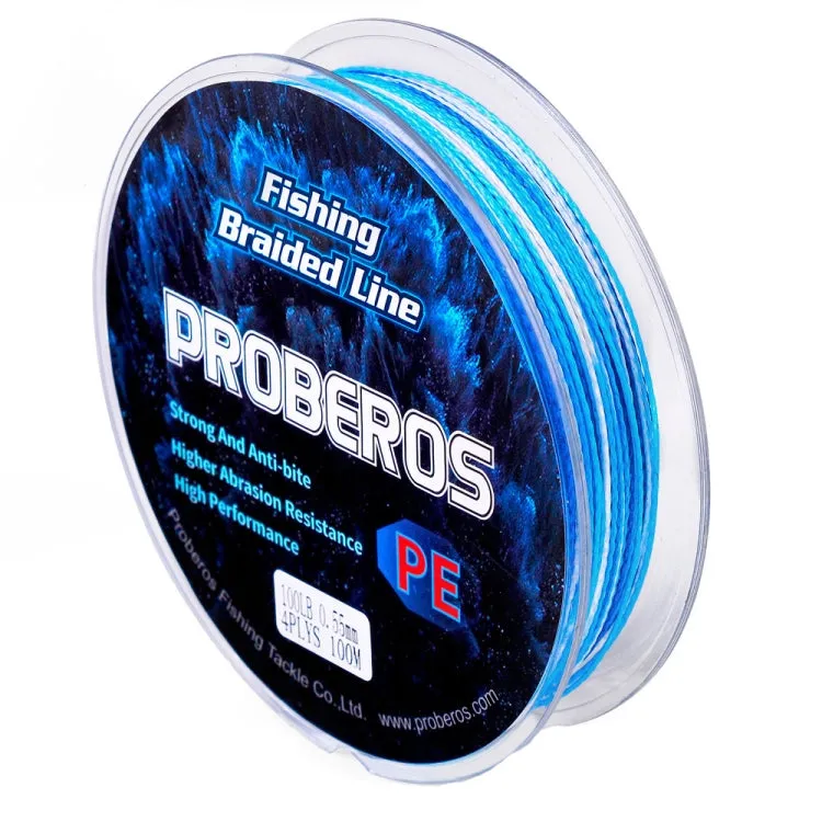 2 PCS PROBEROS 4 Edits 100M Strong Horse Fish Line, Line number: 1.5 / 20LB(Green)