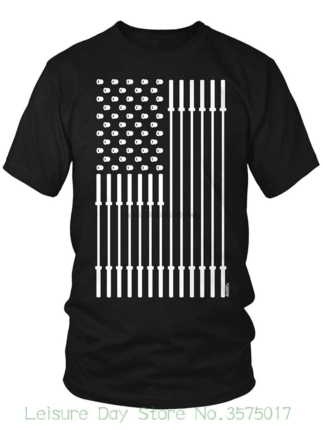 2019 New Pure Cotton Short Sleeves Hip Hop Fashion Mens T-shirt Mens Barbells And Kettlebells Flag T-shirt