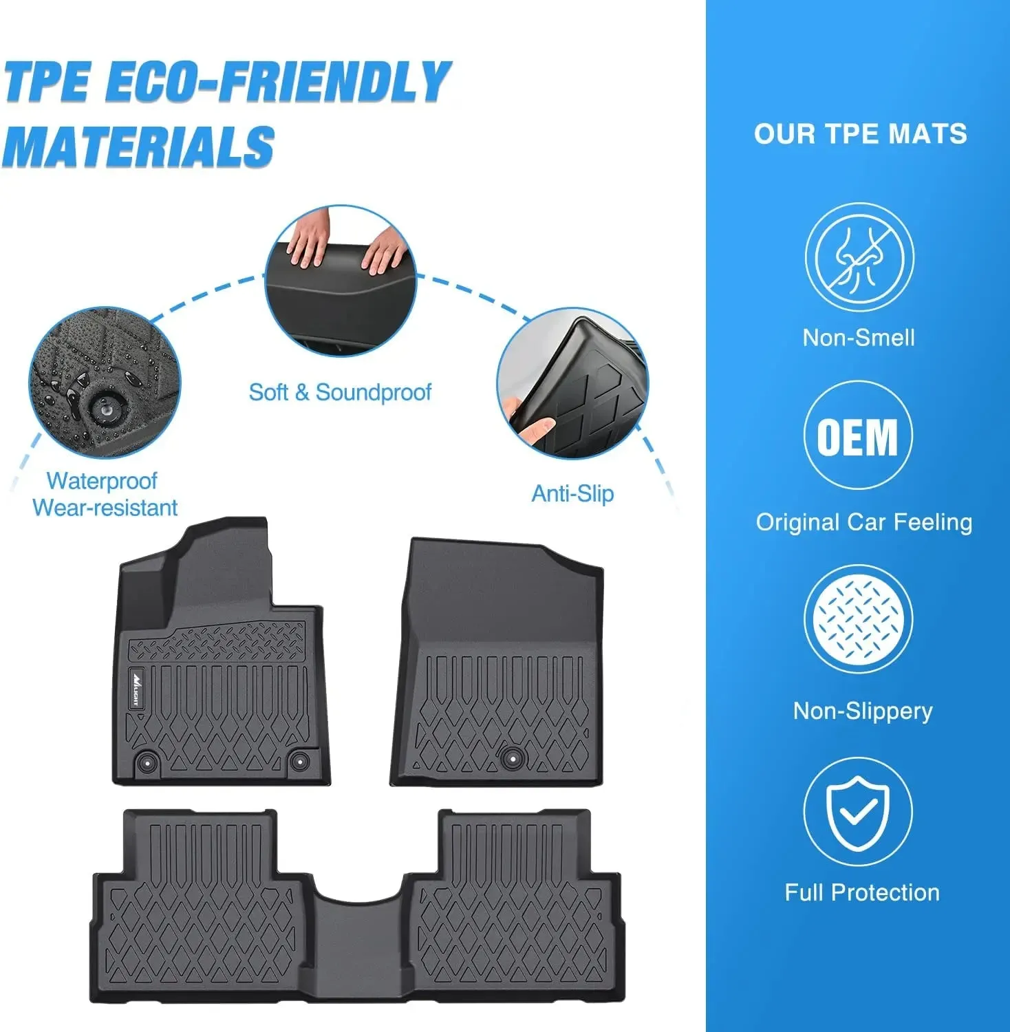 2021-2025 Hyundai Santa Fe Non-Hybrid TPE Floor Mats