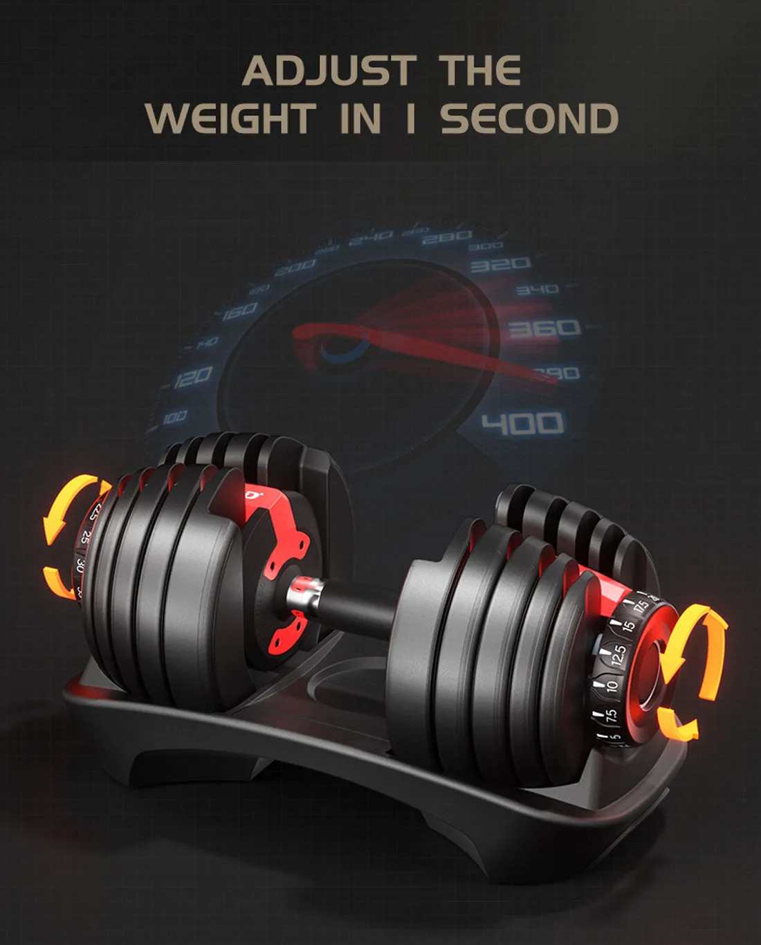 24kg Adjustable Dumbbell Dumbbells Set Weight Plates Home Gym Fitness Exercise Equipment