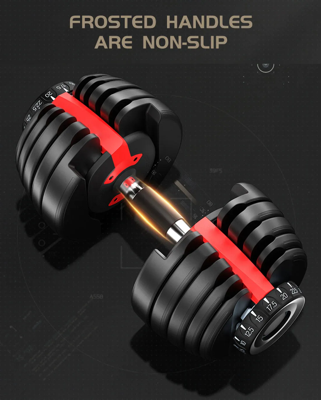 24kg Adjustable Dumbbell Dumbbells Set Weight Plates Home Gym Fitness Exercise Equipment