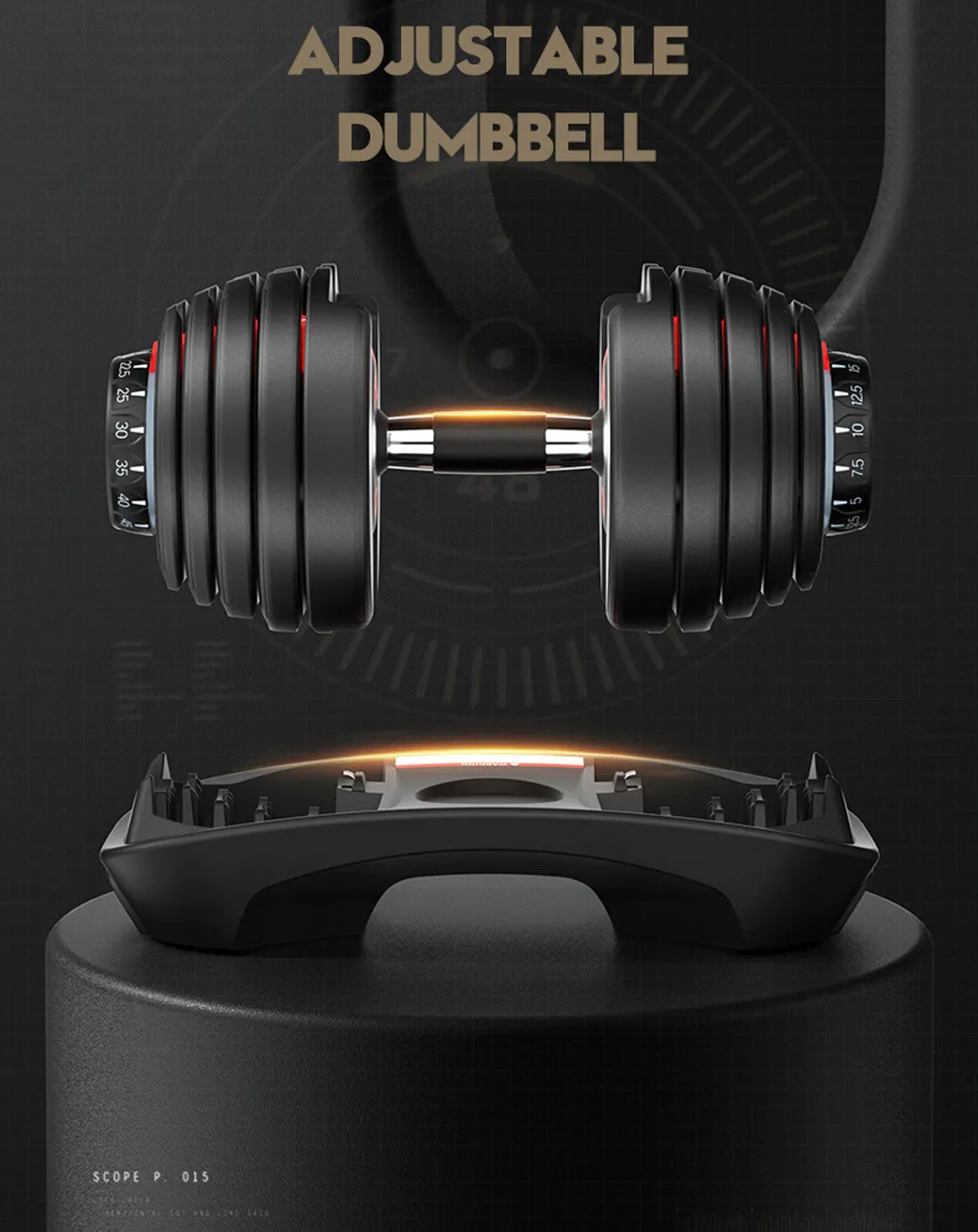 24kg Adjustable Dumbbell Dumbbells Set Weight Plates Home Gym Fitness Exercise Equipment