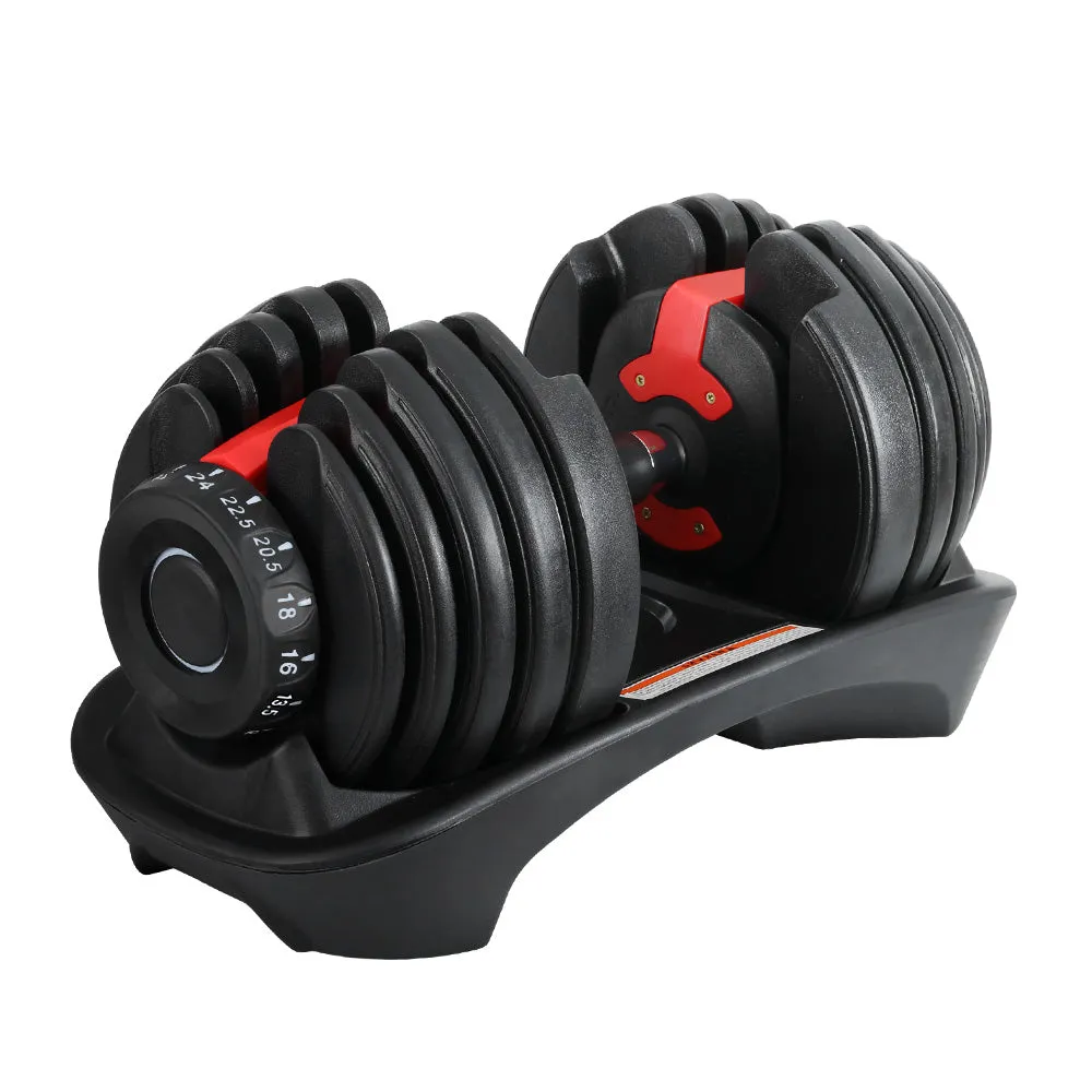 24kg Adjustable Dumbbell Dumbbells Set Weight Plates Home Gym Fitness Exercise Equipment