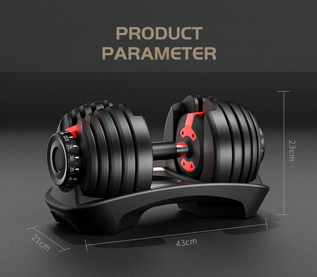 24kg Adjustable Dumbbell Dumbbells Set Weight Plates Home Gym Fitness Exercise Equipment