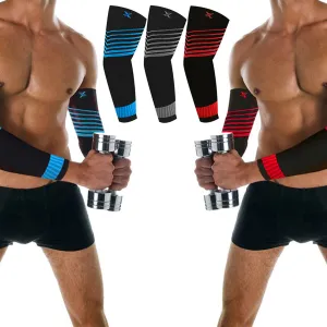 3-Pairs: Ultra Comfort Pain Relief Elbow Arm Compression Support Sleeves