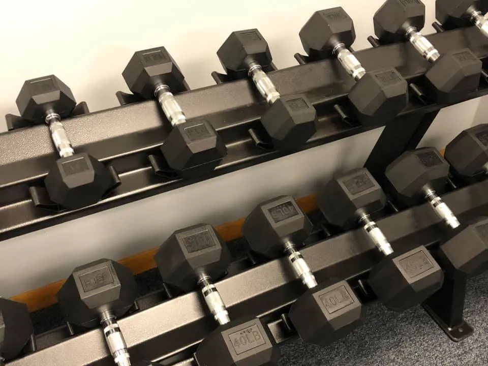 55LB-100LB Rubber Hexagon Dumbbells