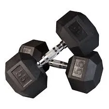 55LB-100LB Rubber Hexagon Dumbbells