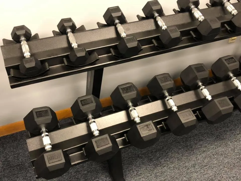 55LB-100LB Rubber Hexagon Dumbbells