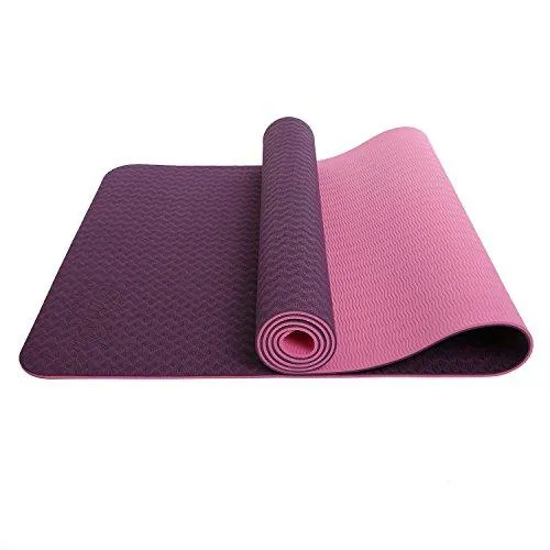 6mm Yoga Mat Non Slip TPE Exercise Mat - Plum