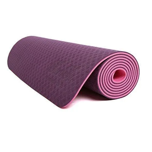 6mm Yoga Mat Non Slip TPE Exercise Mat - Plum