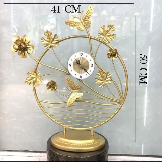 Abhsant Desk Clock, Butterfly Pattern Design Super Silent Non Ticking Clock Battery Operated, Simply Design, for Bedroon, Bedside, Desk (AB-09)