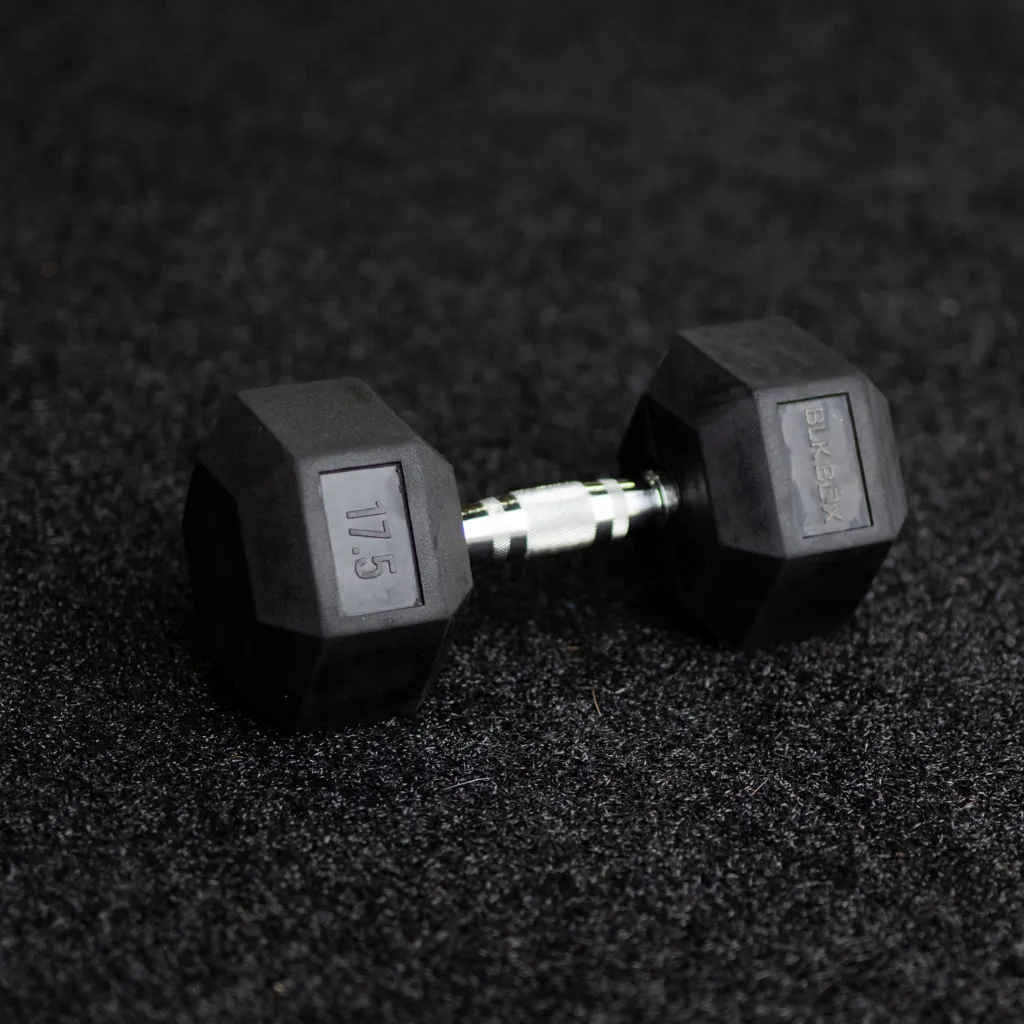 BLK BOX Rubber Hex Dumbbells (Sold Individually)