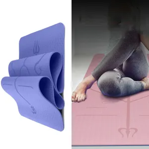 BSJ002 TPE Double Layer Two-Color Yoga Mat Fitness Mat with Body Line, Specification: 183 x 61 x 0.6cm(Violet)