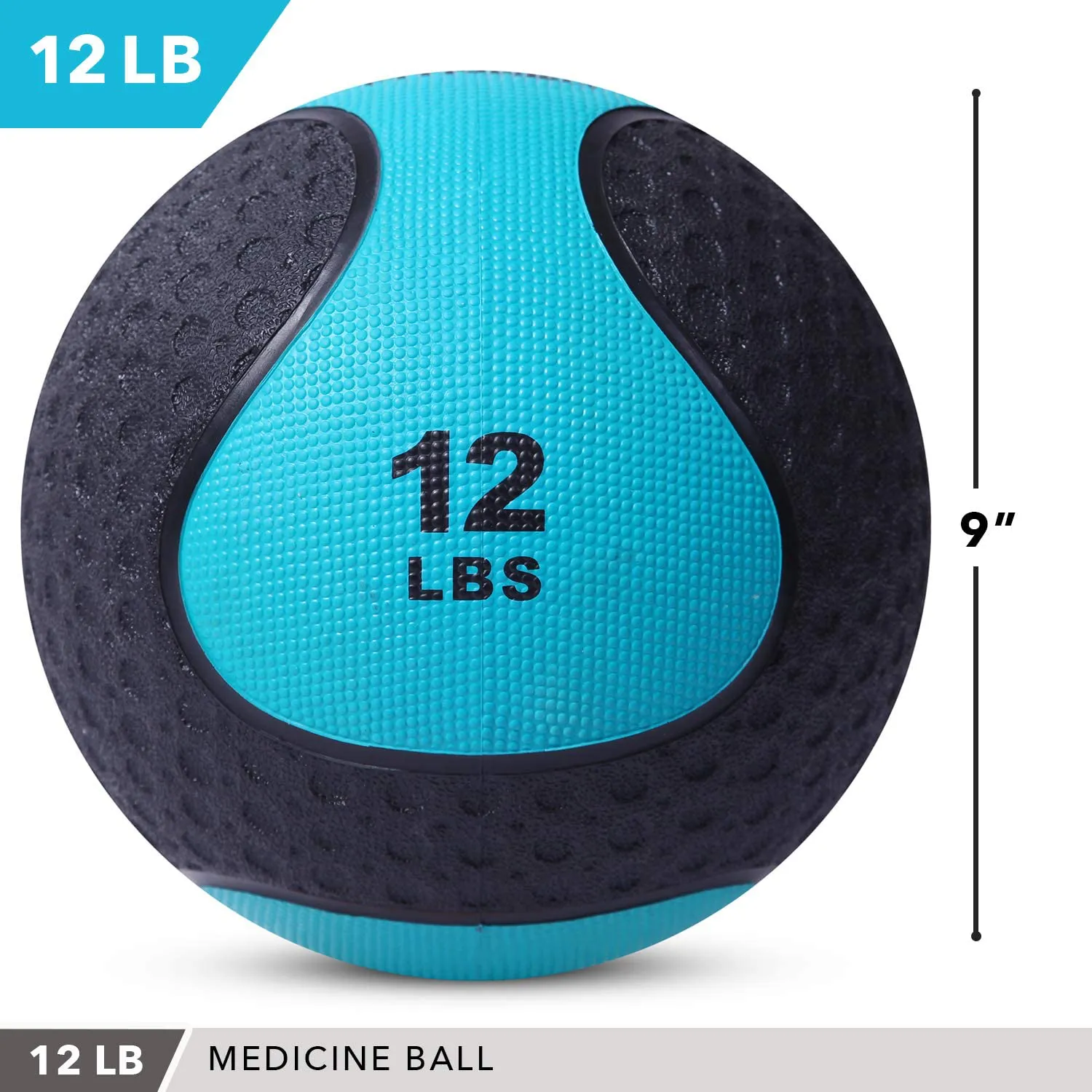 Day 1 Fitness Medicine Exercise Ball with Dual Texture for Superior Grip -10 Size and Bundle Options, 4-20 Pounds -Fitness Balls for Plyometrics Workouts -Improves Balance, Flexibility Coordination