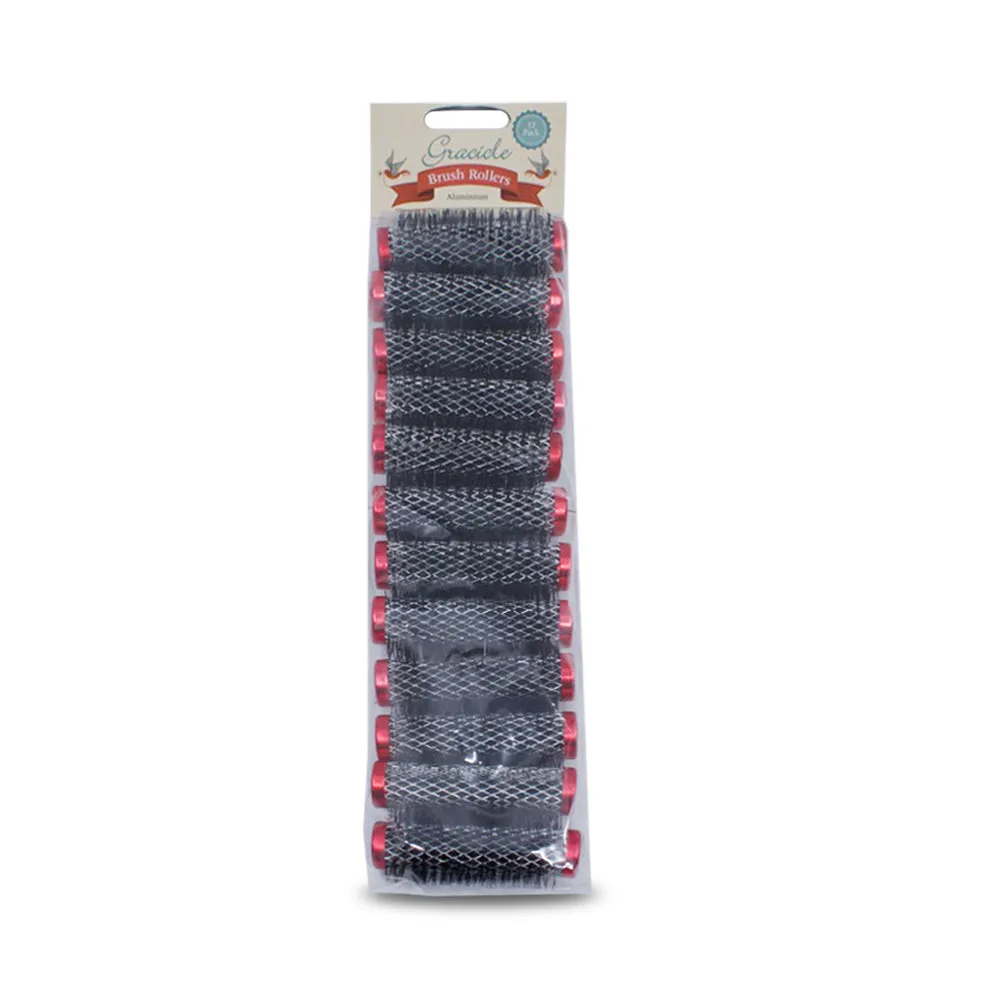 Grace 18mm Metal Brush Rollers Red