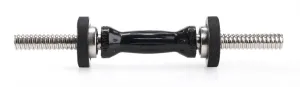 Hampton Fitness BEEFY BAR | Snug-Grip Urethane Grip w/ SPIN LOCK Collars (14" Dumbbell Handle Pair)