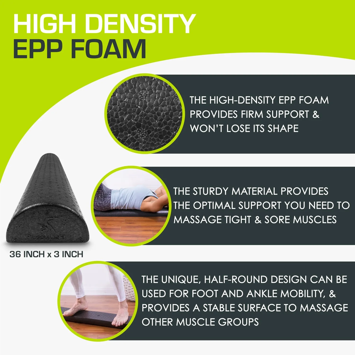 High Density Half-Round Foam Roller