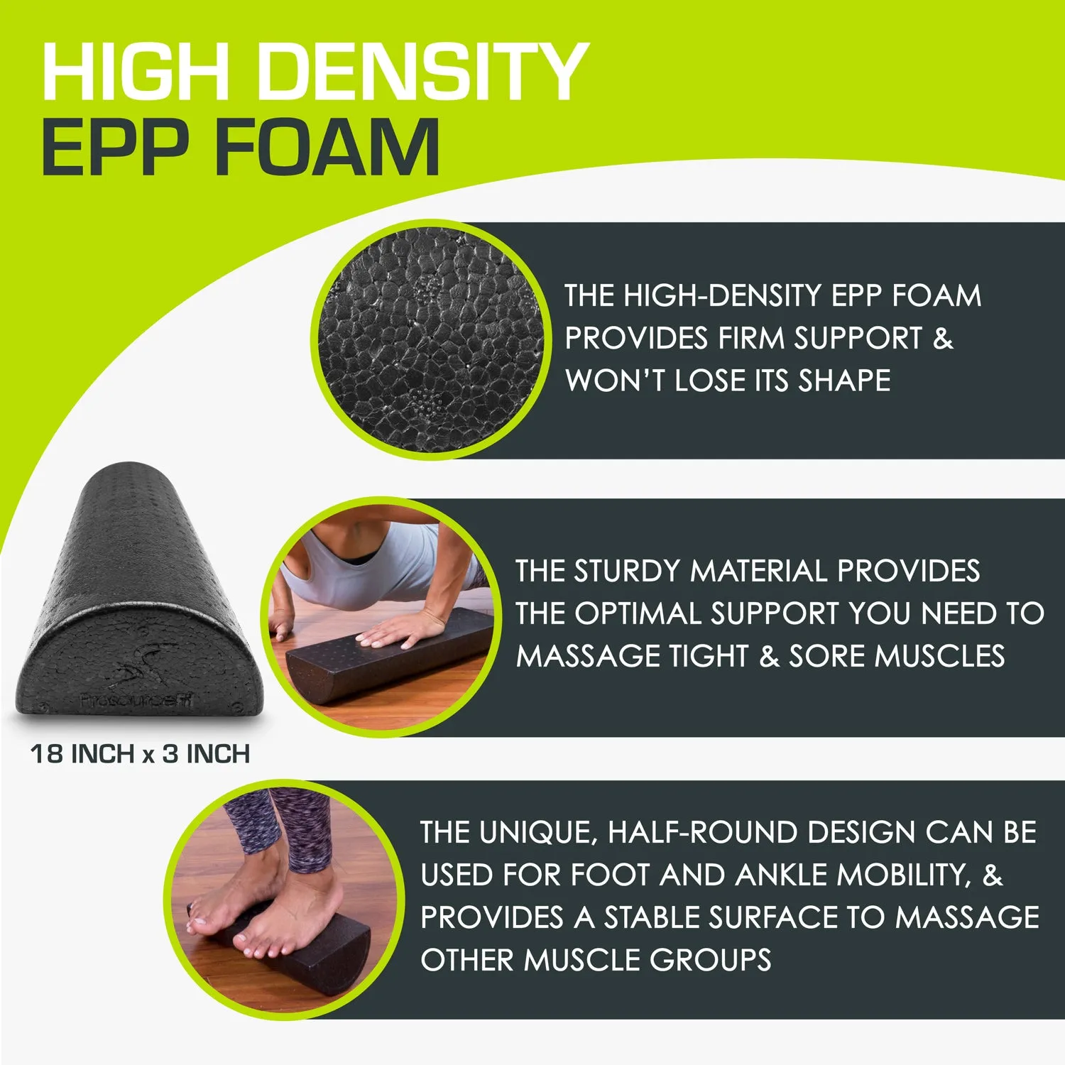 High Density Half-Round Foam Roller