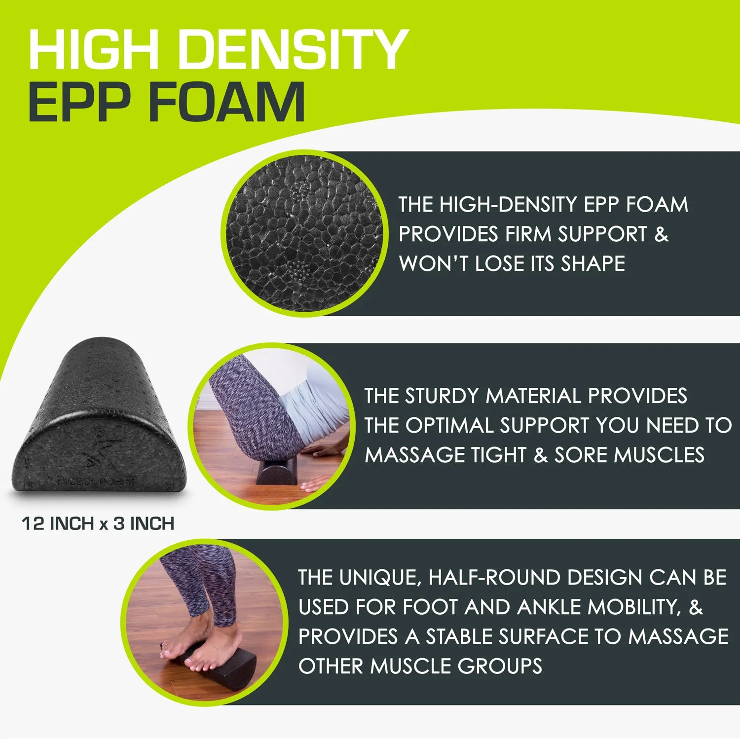 High Density Half-Round Foam Roller