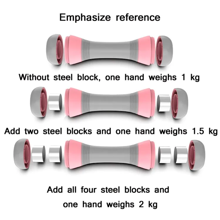 Ladies Home Adjustable Weight Fitness Dumbbells Arm Muscle Shaper, Weight: 2kg（Pink）