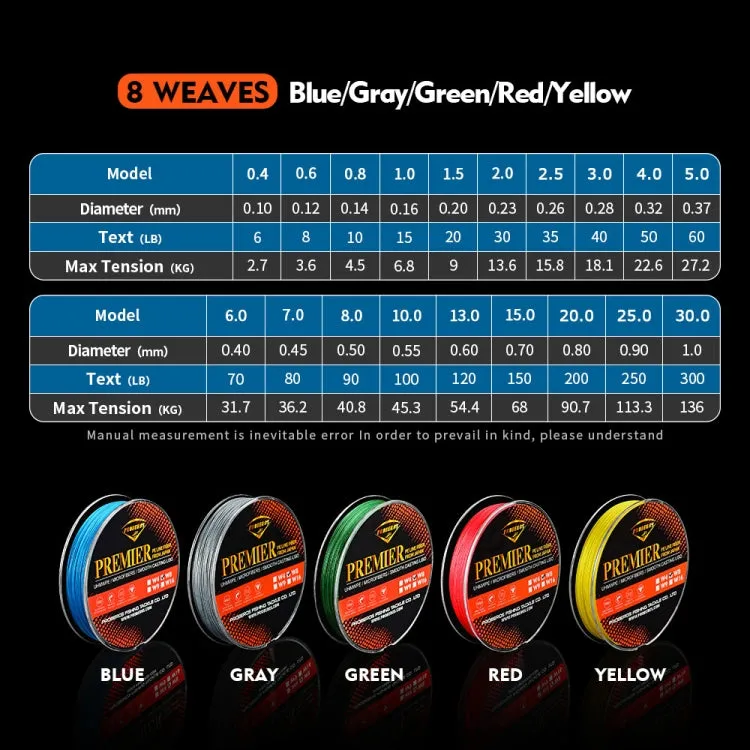 PROBEROS 8 Edited 100M Majestic Horse Fish Line, Line number: 2.0 / 30LB(Grey)