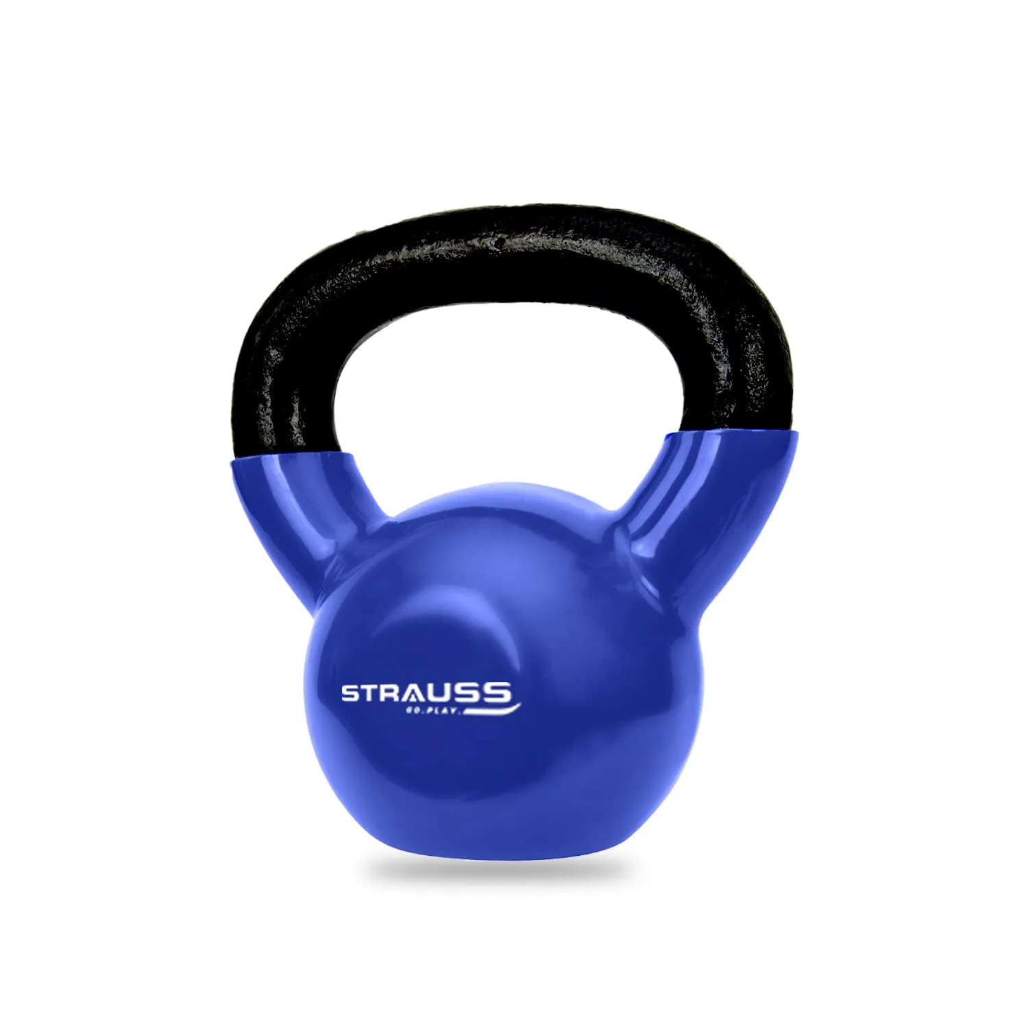 Strauss Premium Vinyl Kettlebell Weight for Men & Women | 14 Kg | Ideal for Home Workout, Yoga, Pilates, Gym Exercises | Non-Slip, Easy to Hold, Scratch Resistant (Blue)