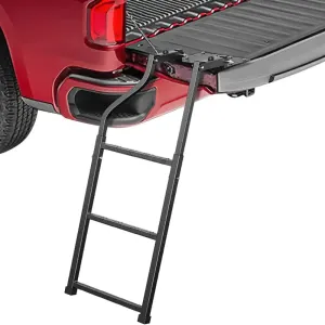 Tailgate Ladder For Pickup with Aluminum Step Grip Plate