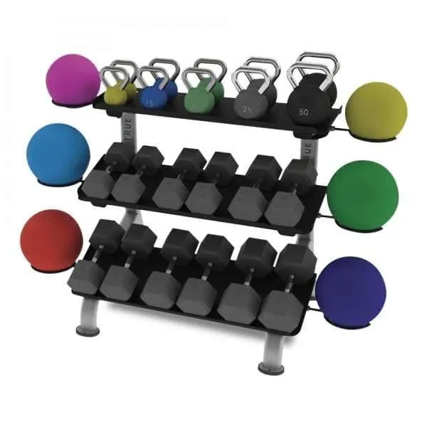 True Fitness Line 3-Tier Flat Tray Dumbbell Rack (FS-24)