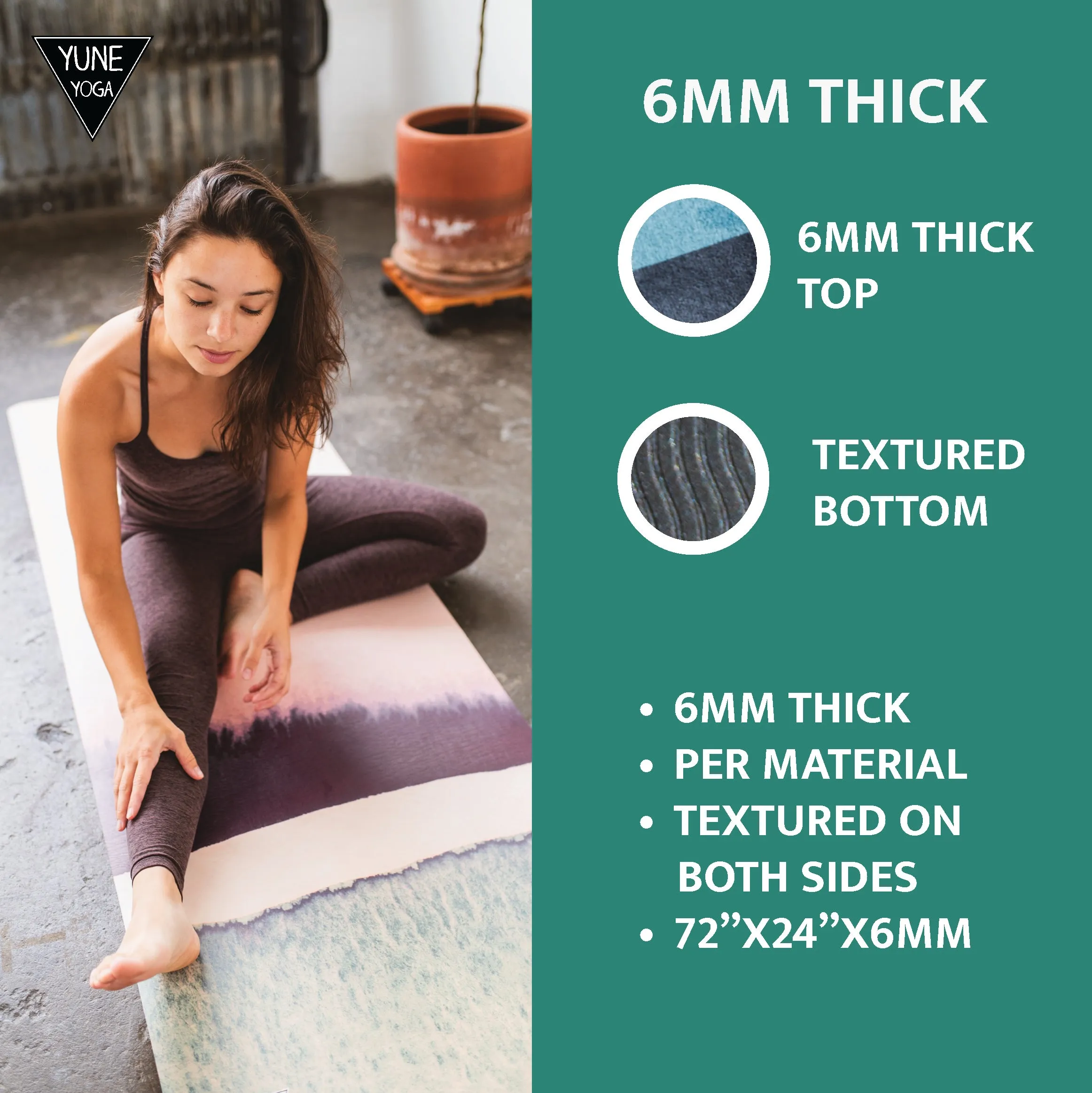 Yune Yoga Red Rocks Morning Dew Mat Non Slip Studio Floor Mat
